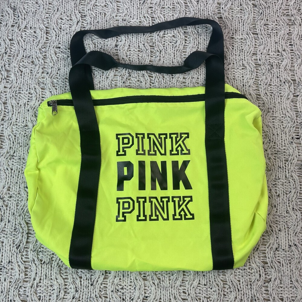 Pink (Victoria's Secret) Logo Duffle Bag Womens One Size Top Zip Closure